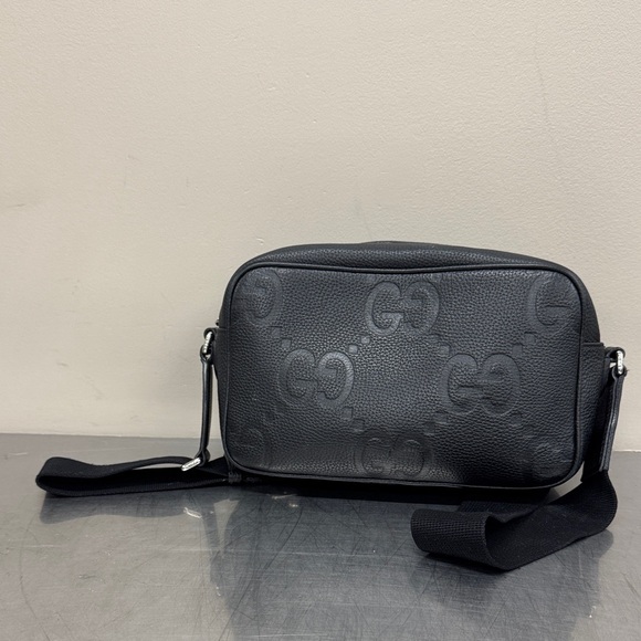Black Gucci Leather Jumbo Messenger Crossbody Bag - Picture 4 of 9